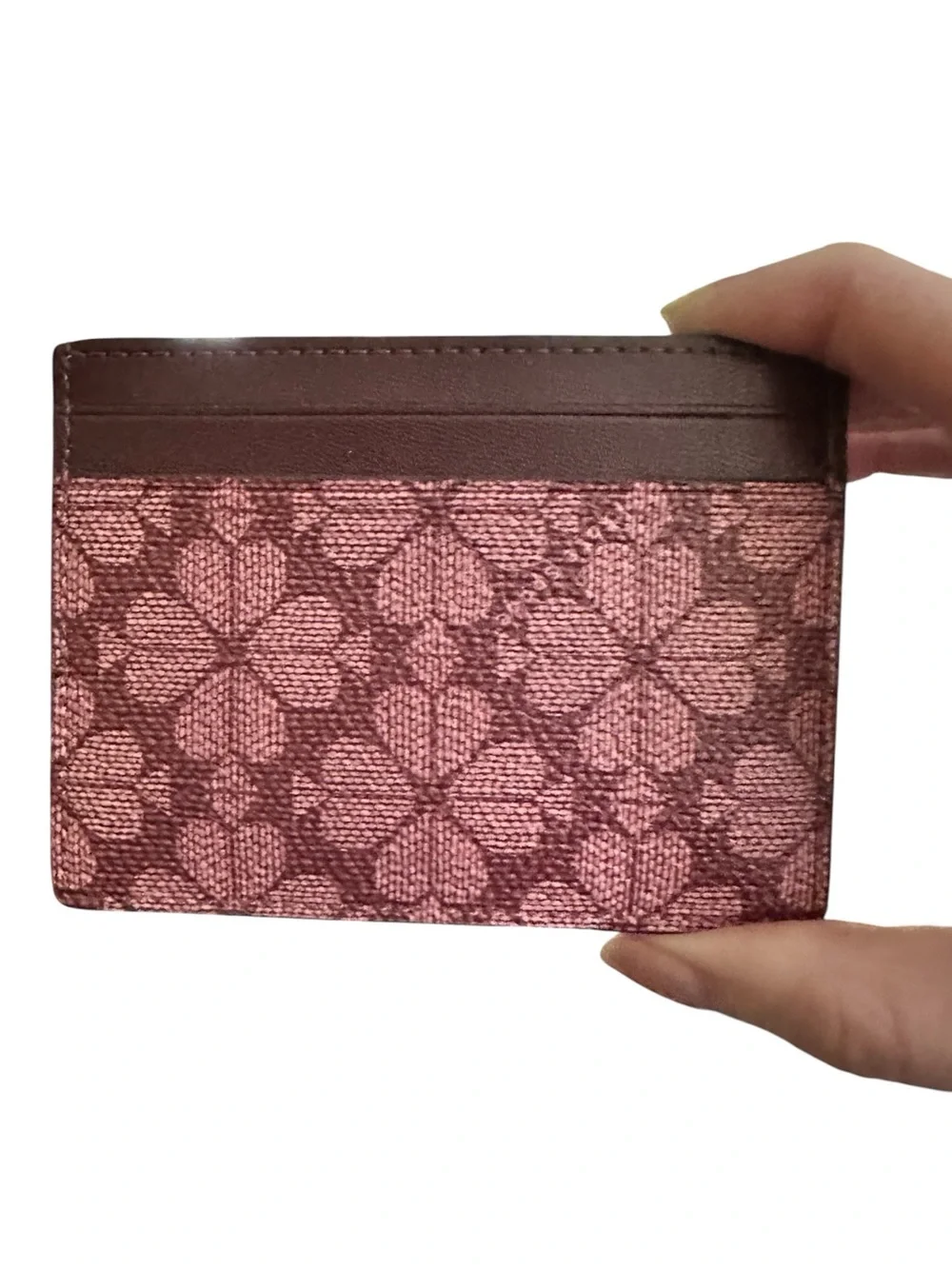 Kate Spade New York Spade Flower Slim Card Holder Wallet Grenache NWT